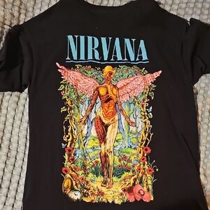NIRVANA Black Tee with Colorful Graphic